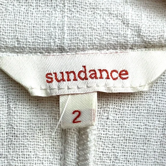 Sundance Turlington 100% Cotton Ruffle Trim Textured Blazer Jacket Sz 2 - Picture 4 of 7